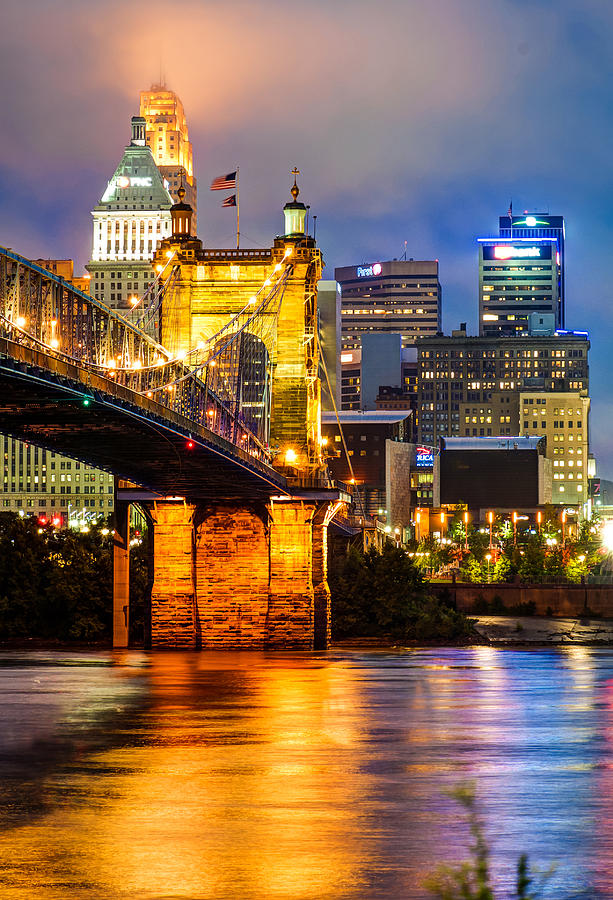 Cincinnati Photograph - John A. Roebling Bridge - Cincinnati Ohio by Gregory Ballos