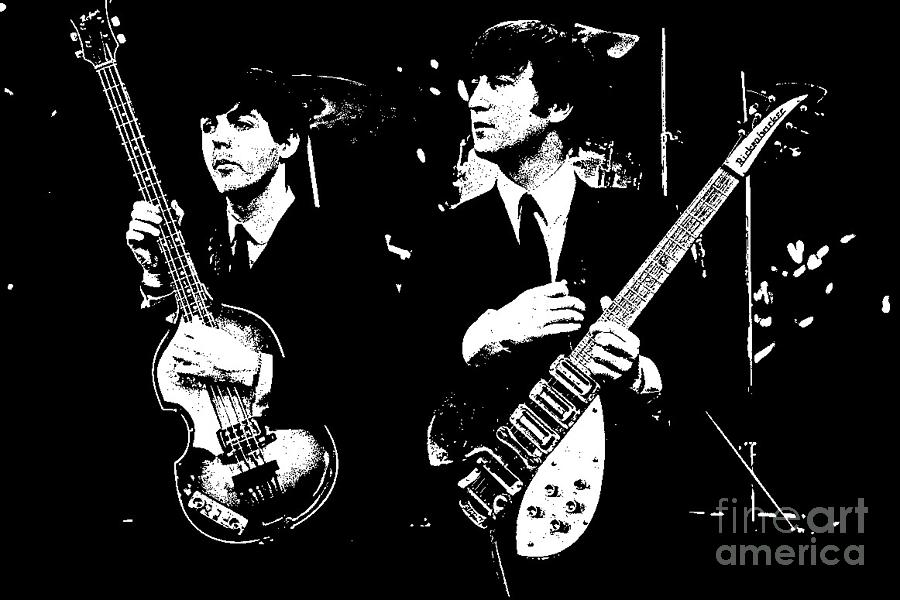 The Beatles Painting - John and Paul by Leland Castro