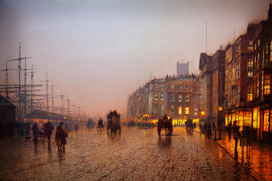 John Atkinson Grimshaw Liverpool from Wapping 1885 Painting by MotionAge Designs