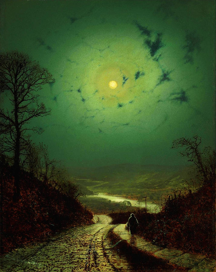 John Atkinson Grimshaw Moonlight Wharfedale 1871 Painting by MotionAge Designs
