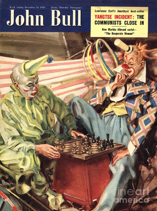1950s Drawing - John Bull 1950s Uk Clowns Chess Board by The Advertising Archives