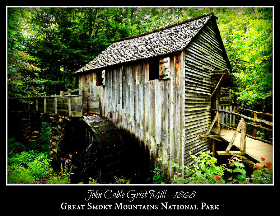 John Cable Grist Mill - Poster Photograph by Stephen Stookey