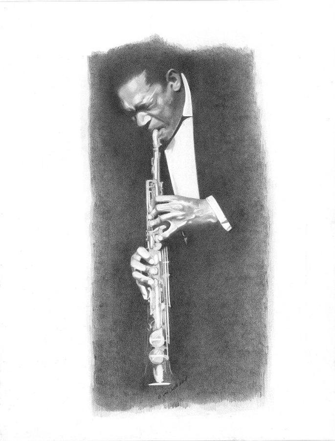 John Coltrane Drawing by Gordon Van Dusen