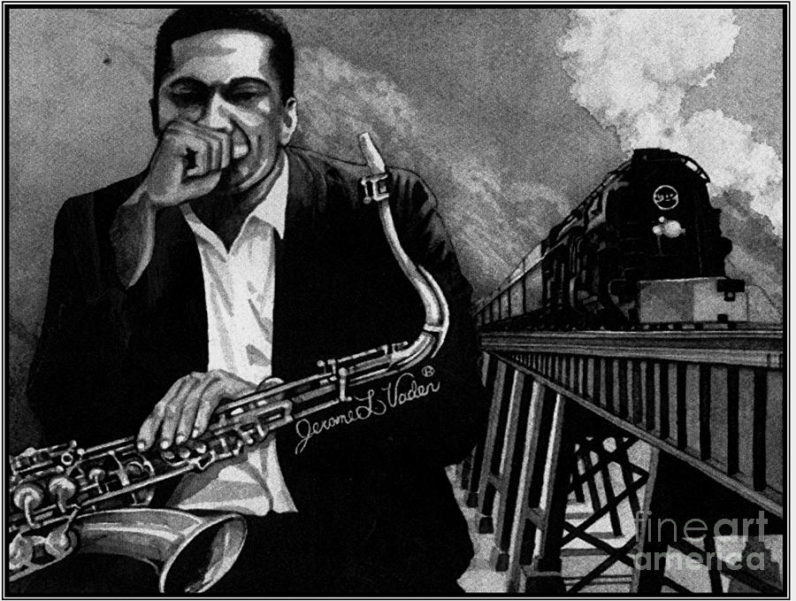 Jazz John Coltrane Painting by JL Vaden