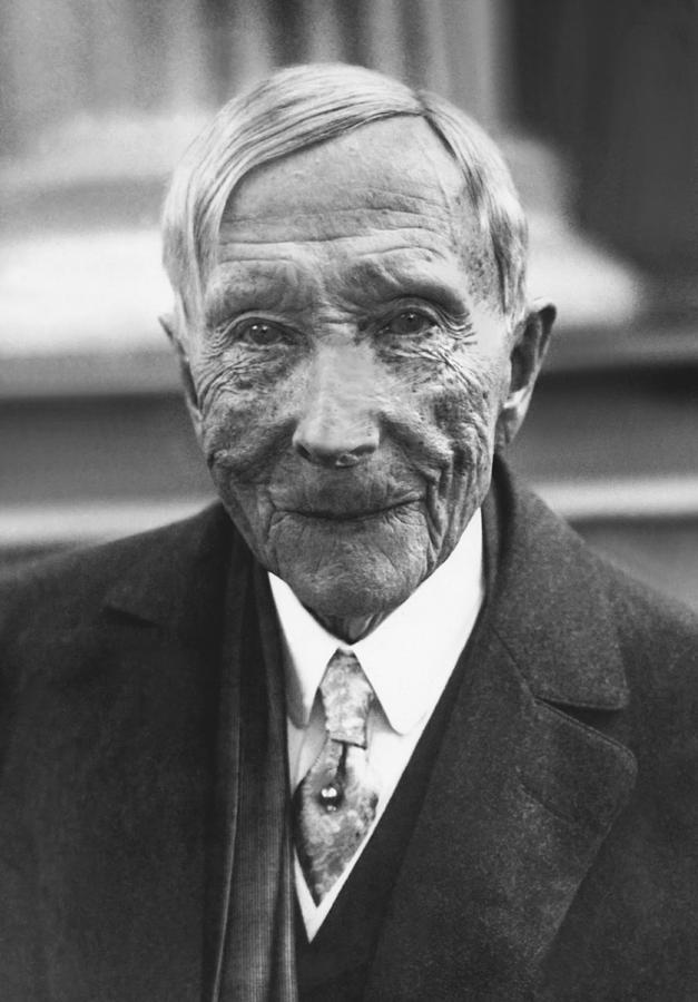 John D. Rockefeller At 88 by Underwood Archives