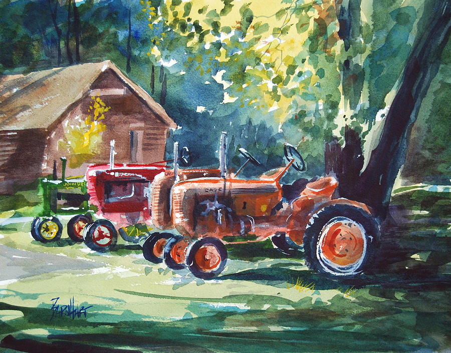 John Deer Farmall and two Cases Painting by Duane Barnhart - Pixels