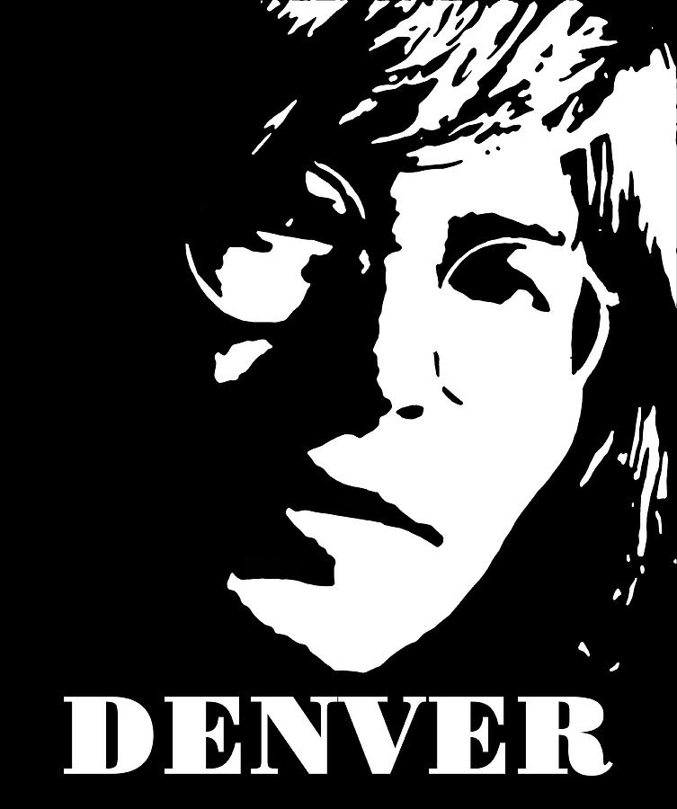 Denver Digital Art - John Denver Black and White Pop Art by David G Paul