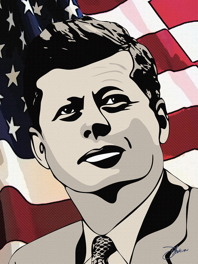 John F. Kennedy 1st Irish Catholic President Drawing by Dancin Artworks