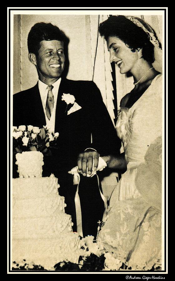 John F Kennedy Photograph - John F Kennedy and Jacqueline Cut Wedding Cake by Audreen Gieger
