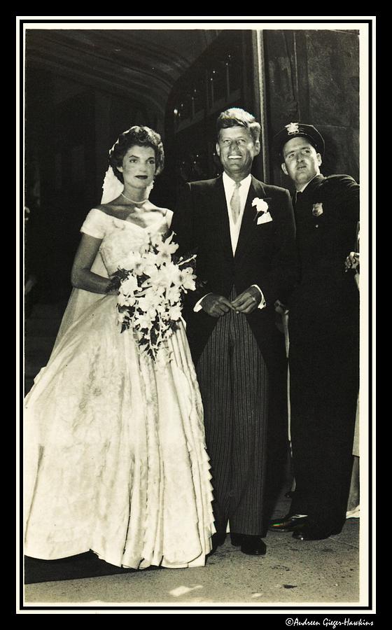 John F Kennedy Photograph - John F Kennedy and Jacqueline on Wedding Day by Audreen Gieger