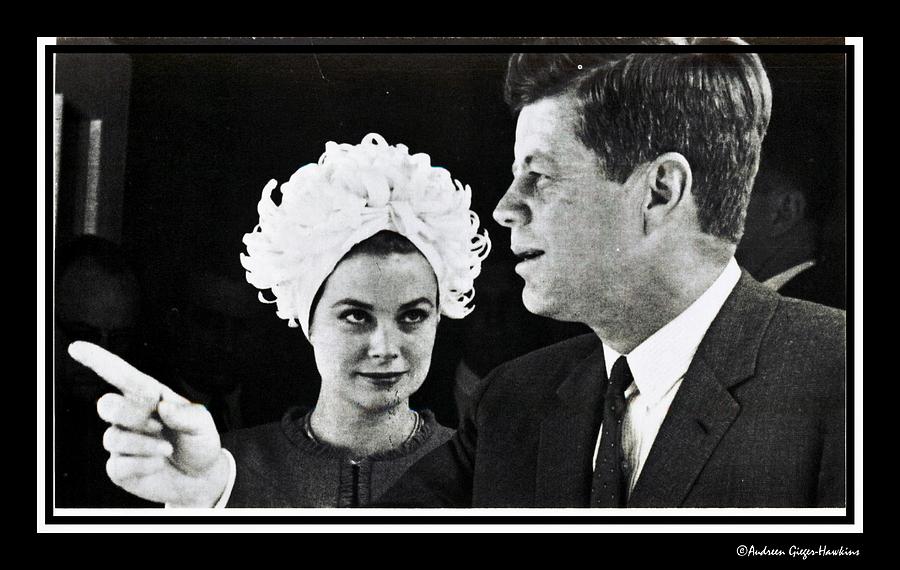 John F Kennedy Photograph - John F Kennedy and Princess Grace of Monaco by Audreen Gieger