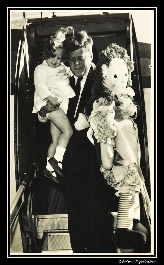 John F Kennedy Photograph - John F Kennedy carries Caroline and Toys by Audreen Gieger