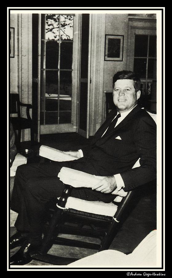 John F Kennedy Photograph - John F Kennedy in Rocking Chair by Audreen Gieger