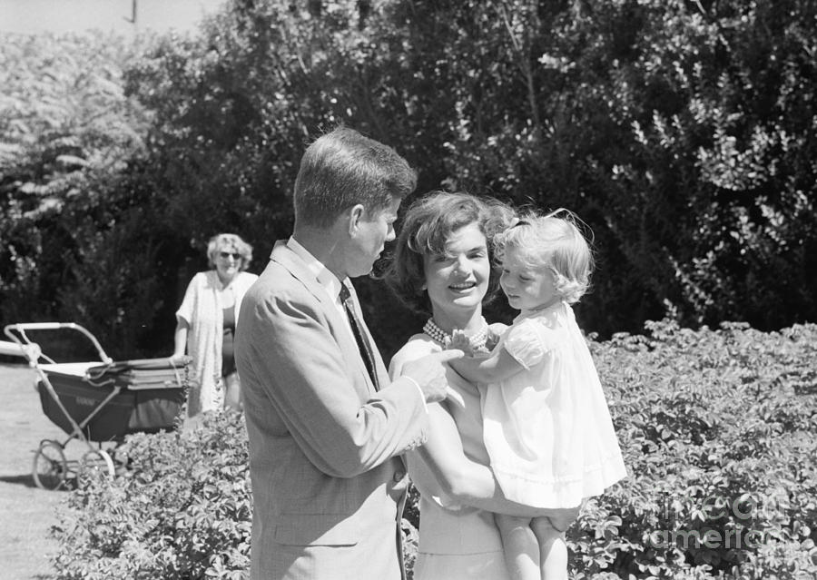 President Photograph - John F. Kennedy Jacqueline and Caroline by The Harrington Collection