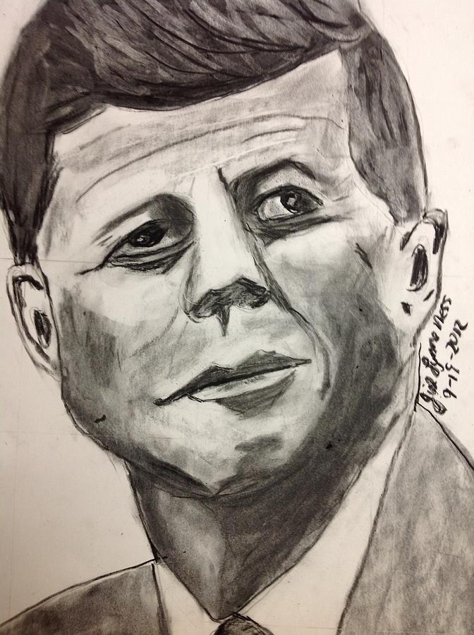 John F Kennedy Jr Drawing by Jill Lynne Ness - Fine Art America