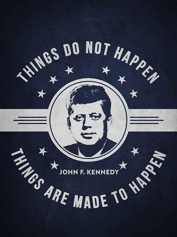 John F Kennedy Digital Art - John F Kennedy - Navy Blue by Aged Pixel