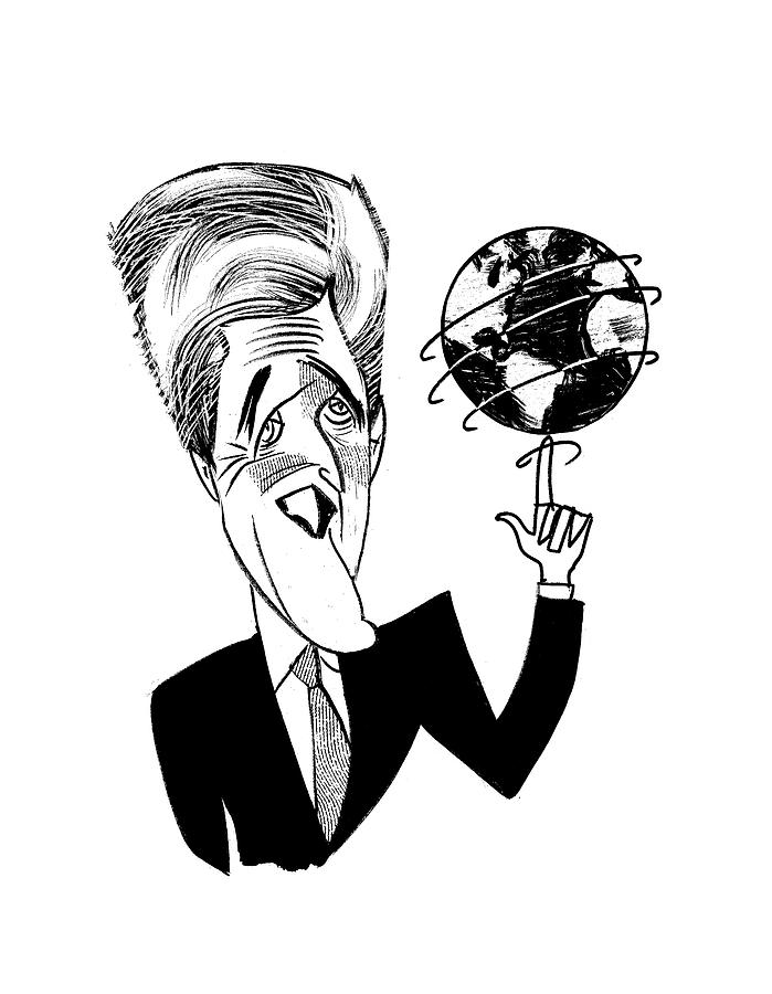 John Kerry Earth Day Drawing by Tom Bachtell