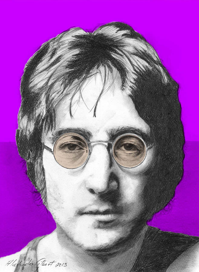 John Lennon - Individual Purple Drawing by Alexander Gilbert - Fine Art ...