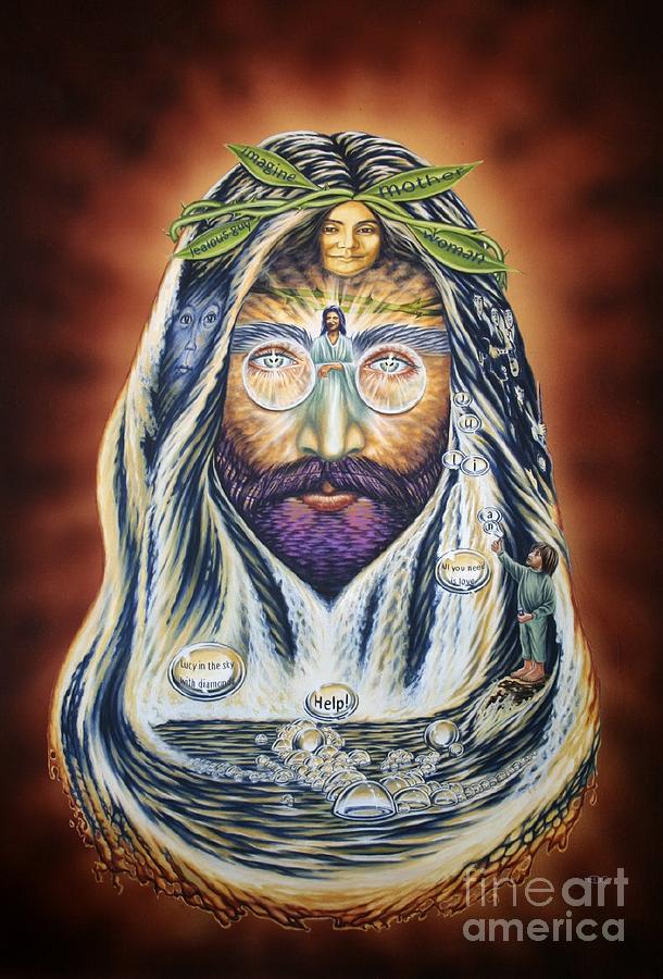 John Lennon Painting - John Lennon afterlife by Eric De clercq