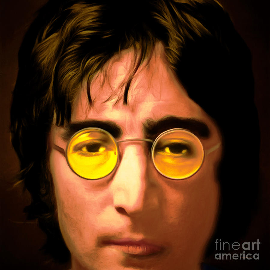 The Beatles Photograph - John Lennon Imagine 20150305 square by Wingsdomain Art and Photography