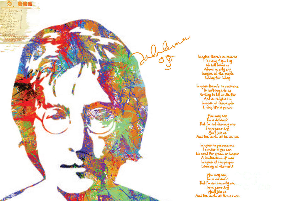 John Lennon - Imagine Digital Art by Trilby Cole