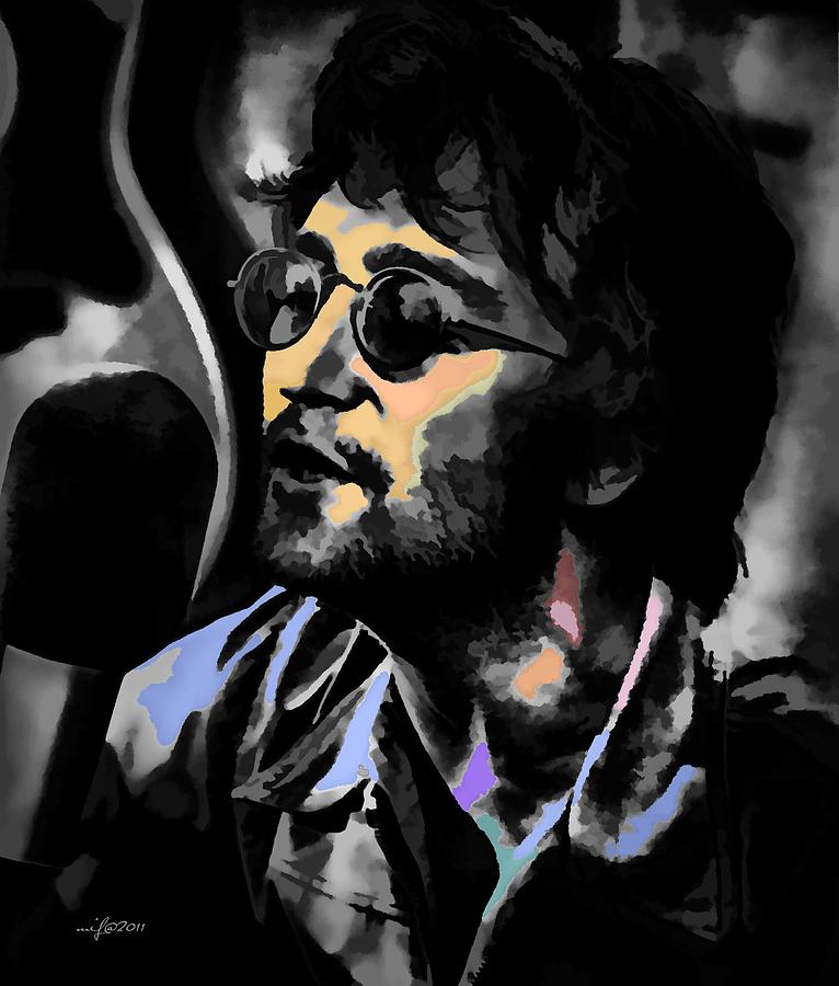 The Beatles Digital Art - John Lennon by Maciek Froncisz