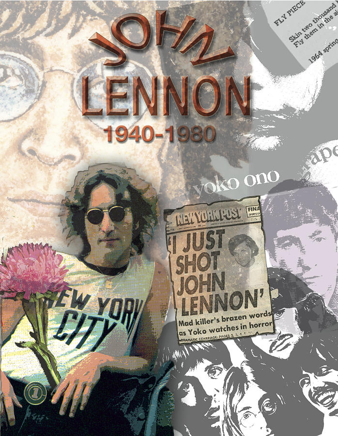John Lennon Memorial Collage Digital Art by Melinda Saminski