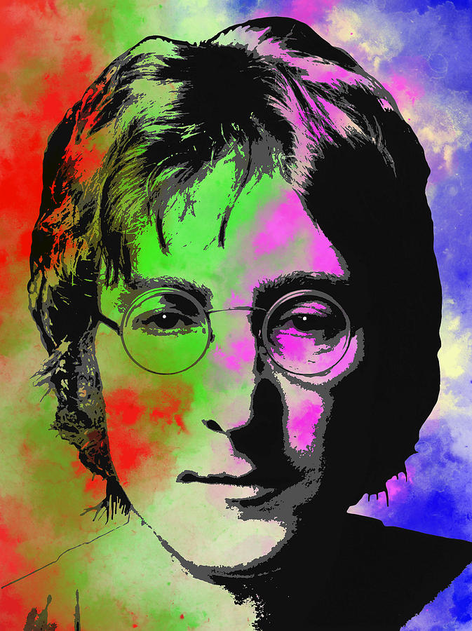 John Lennon Pop Art Closeup Digital Art by Daniel Hagerman
