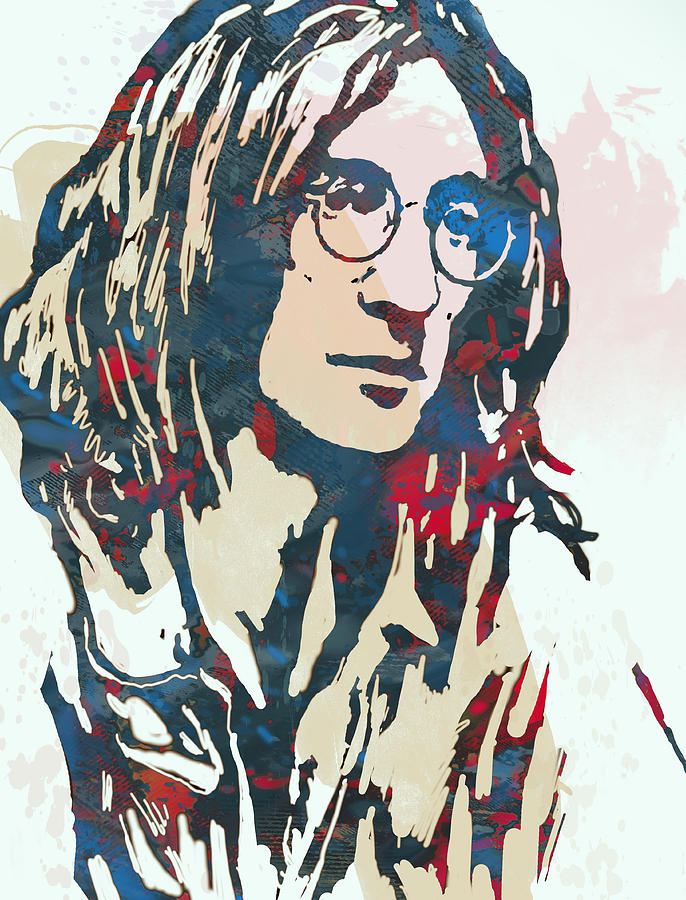 John Lennon pop art sketch poster Drawing by Kim Wang - Fine Art America