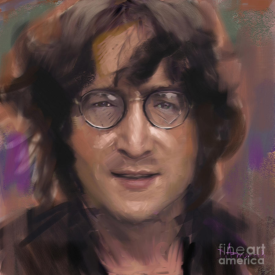 John Lennon portrait Painting by Dominique Amendola
