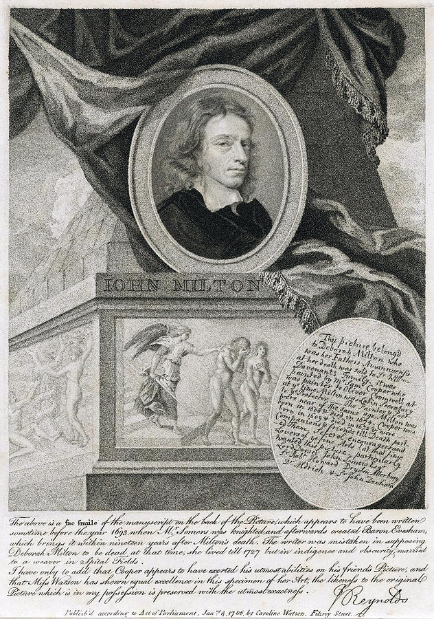 John Milton, English Poet Photograph by Folger Shakespeare Library