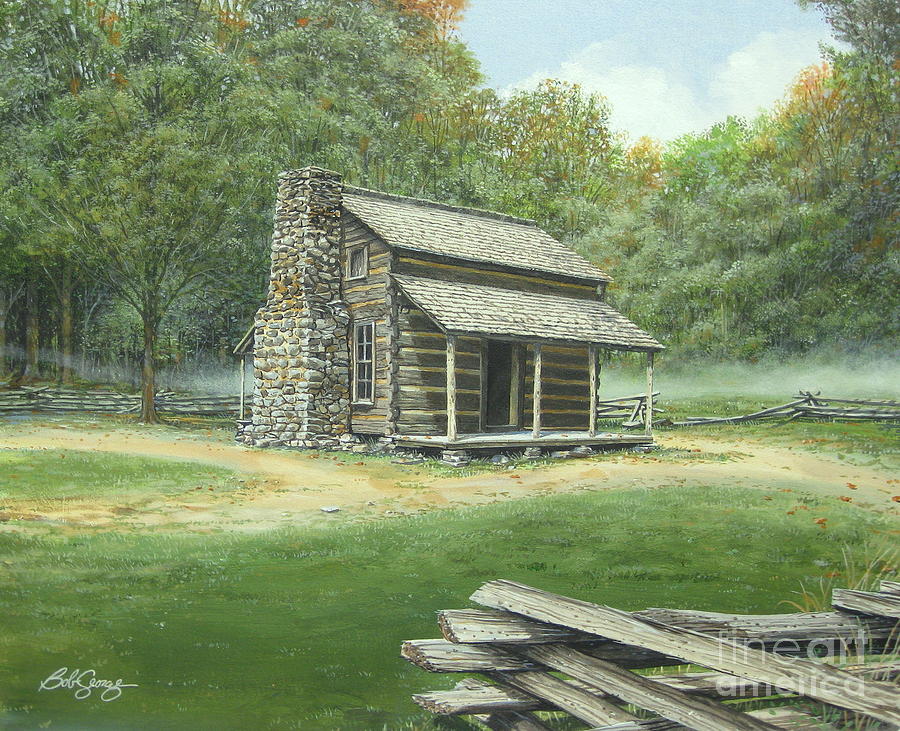 John Oliver Cabin Painting by Bob  George