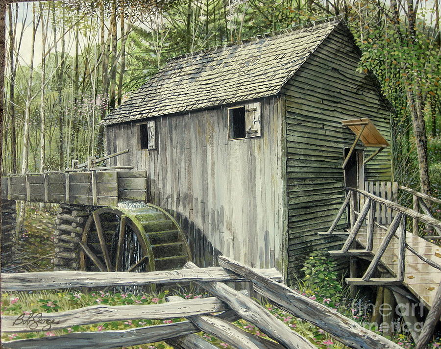 John P. Cable Grist Mill Painting by Bob  George