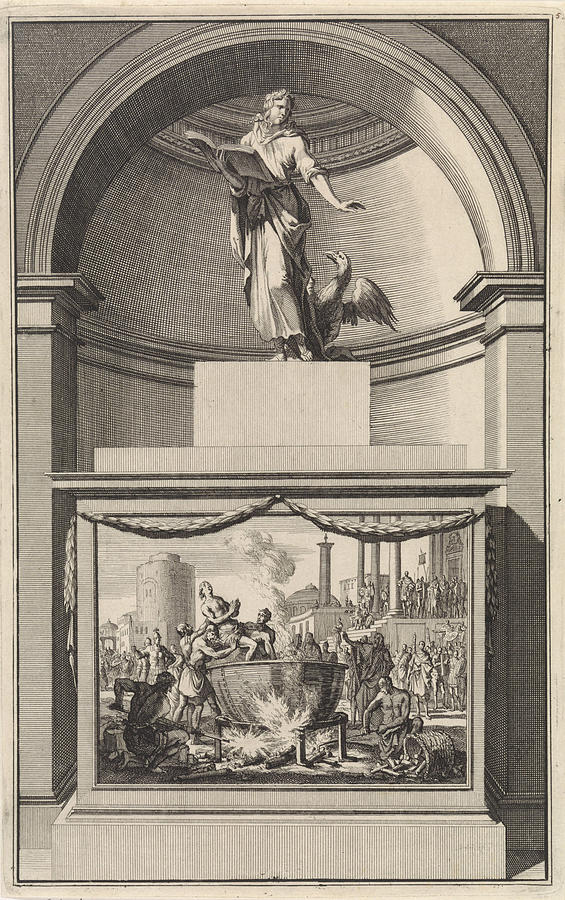Eagle Painting - John The Evangelist, Jan Luyken, Zacharias Chatelain II by Jan Luyken And Zacharias Chatelain (ii) And Jan Goeree