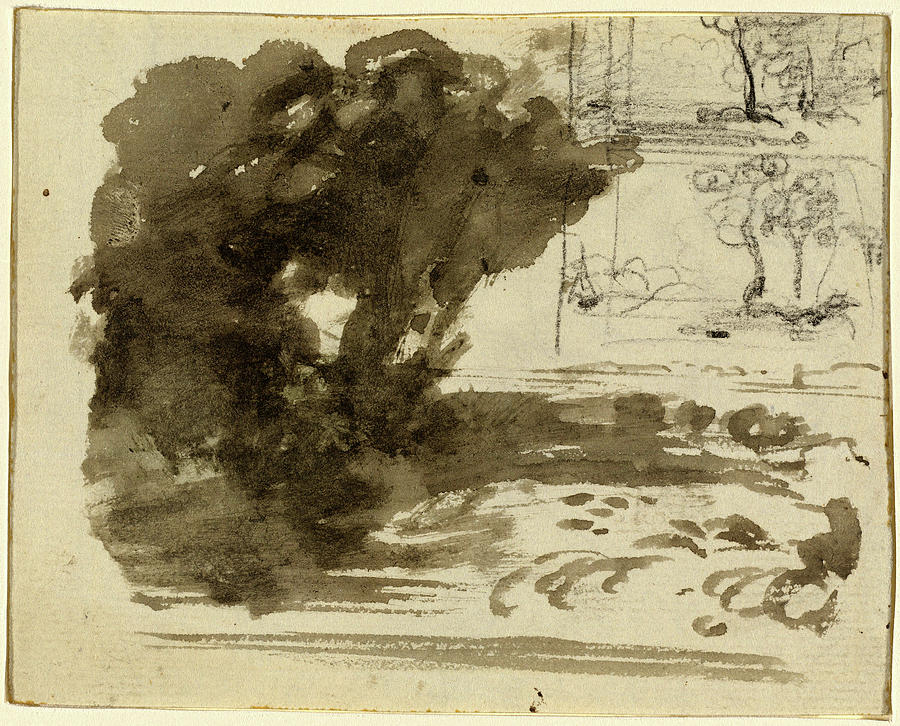 John Varley, A Stand Of Trees Recto, British Drawing by Litz Collection ...