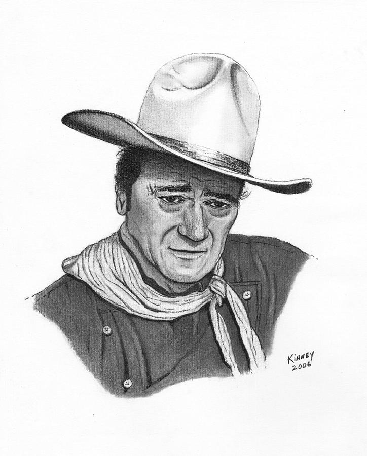 John Wayne 1 Drawing by Jay Kinney