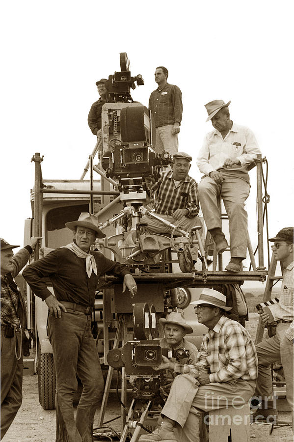 John Wayne Photograph - John Wayne and movie camera truck Rio Bravo 1959 by Monterey County Historical Society