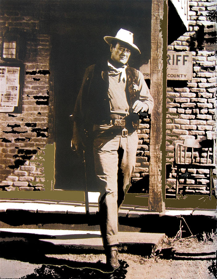 John Wayne exciting the sheriffs office Rio Bravo set Old Tucson Arizona 1959-2013 Photograph by David Lee Guss