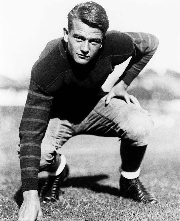 Portrait Photograph - John Wayne, On The Usc Football Team by Everett