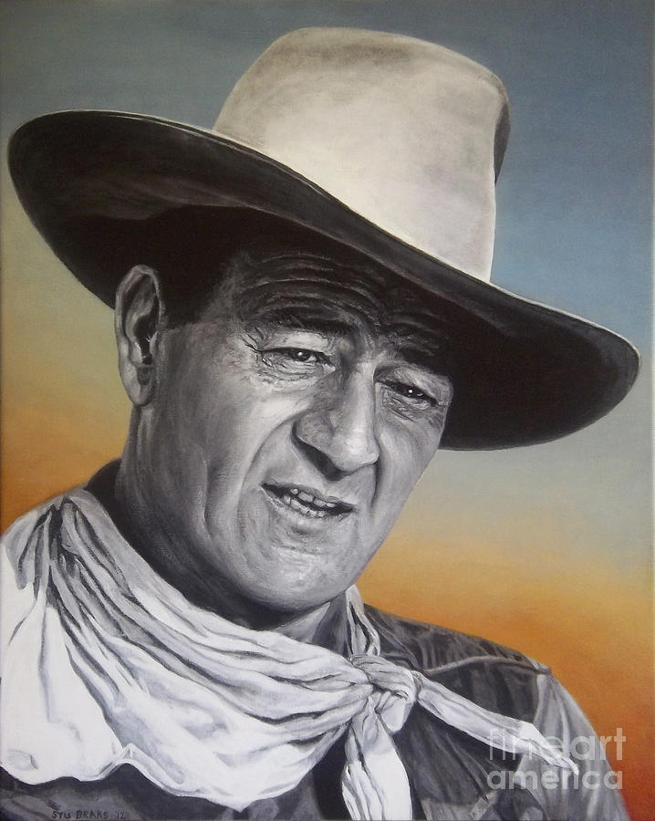 Hollywood Painting - John Wayne by Stu Braks