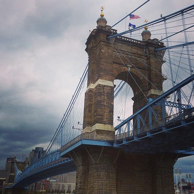 Cincinnati Photograph - #johnaroeblingbridge #fabshots by Laura Doty