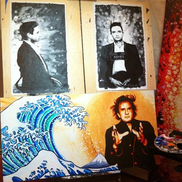 Hokusai Photograph - Johnny Cash conjuring The Storm by Ocean Clark