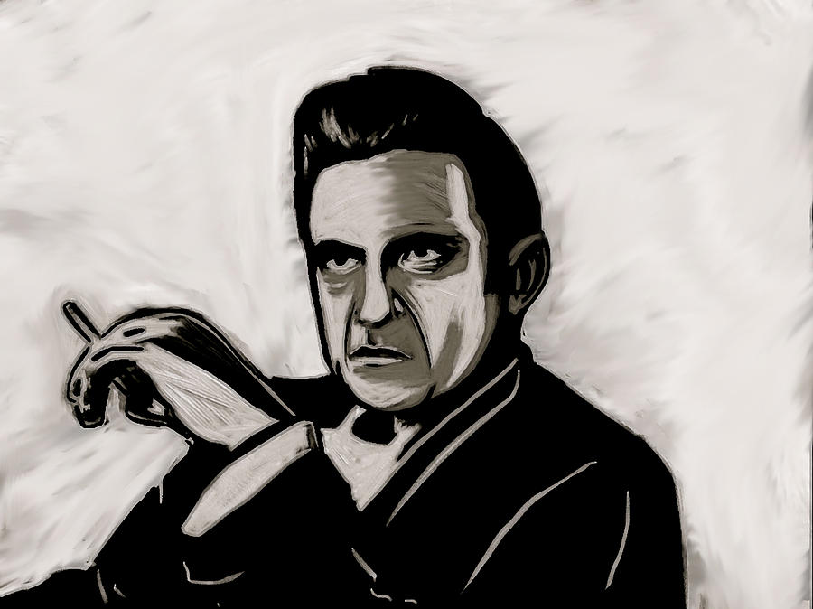 Johnny Cash Painting by Jeff DOttavio