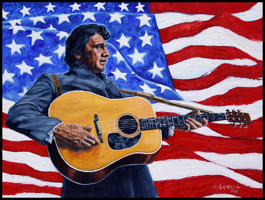 Johnny Cash Painting by John Lautermilch
