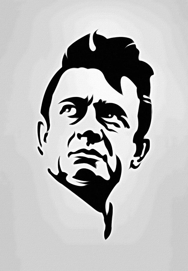 Johnny Cash Poster Art Portrait Painting by Florian Rodarte Fine Art