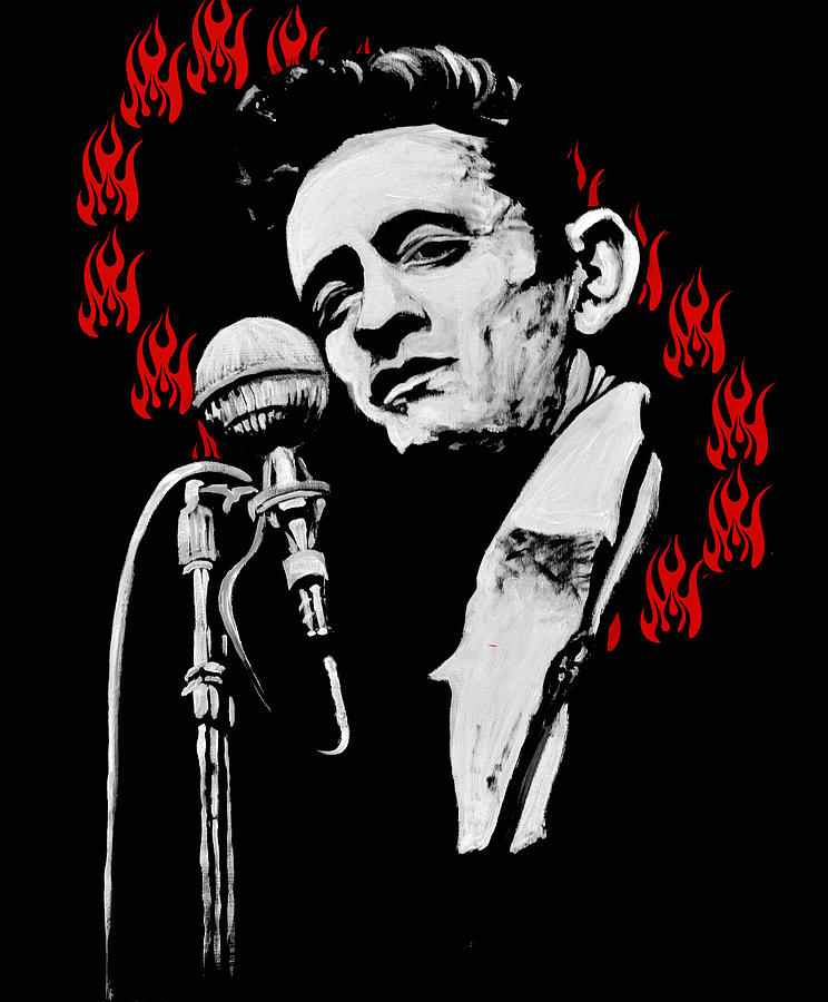 Johnny Cash Ring Of Fire Digital Art by Melissa O Brien
