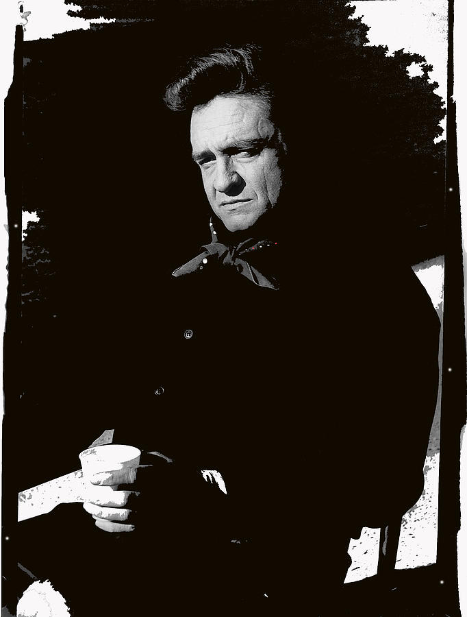 Johnny Cash sitting with cup  Old Tucson Arizona 1971-2009 Photograph by David Lee Guss