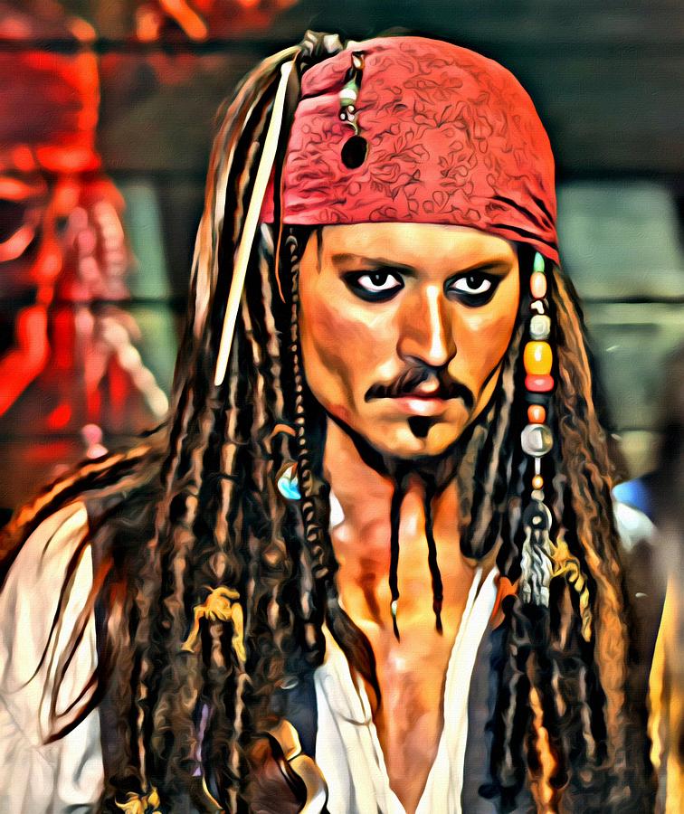 Johnny Depp as Jack Sparrow Painting by Florian Rodarte | Fine Art America