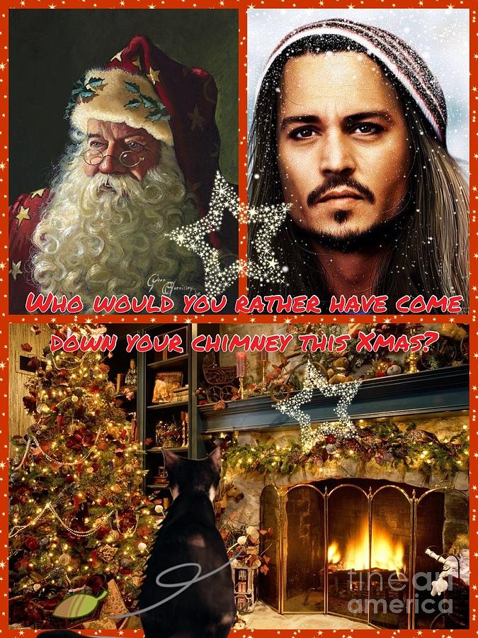 Johnny Depp Xmas Greeting Photograph by Joan-Violet Stretch