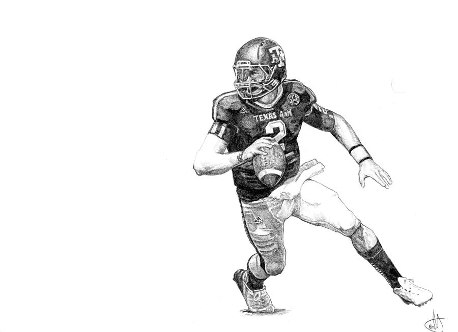 Johnny Football Drawing by Joshua Sooter